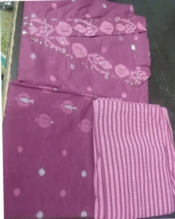 Dark Purple Cotton Suit Set