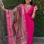 Floral Print Kurti Pant With Dupatta 1