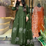 Green Cotton Kurti Pant With Dupatta Set