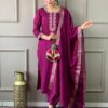 Purple Chanderi Suit Set