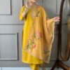 Yellow Viscose Chanderi Suit Set​