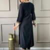 Black Chanderi Kurti Pant With Dupatta