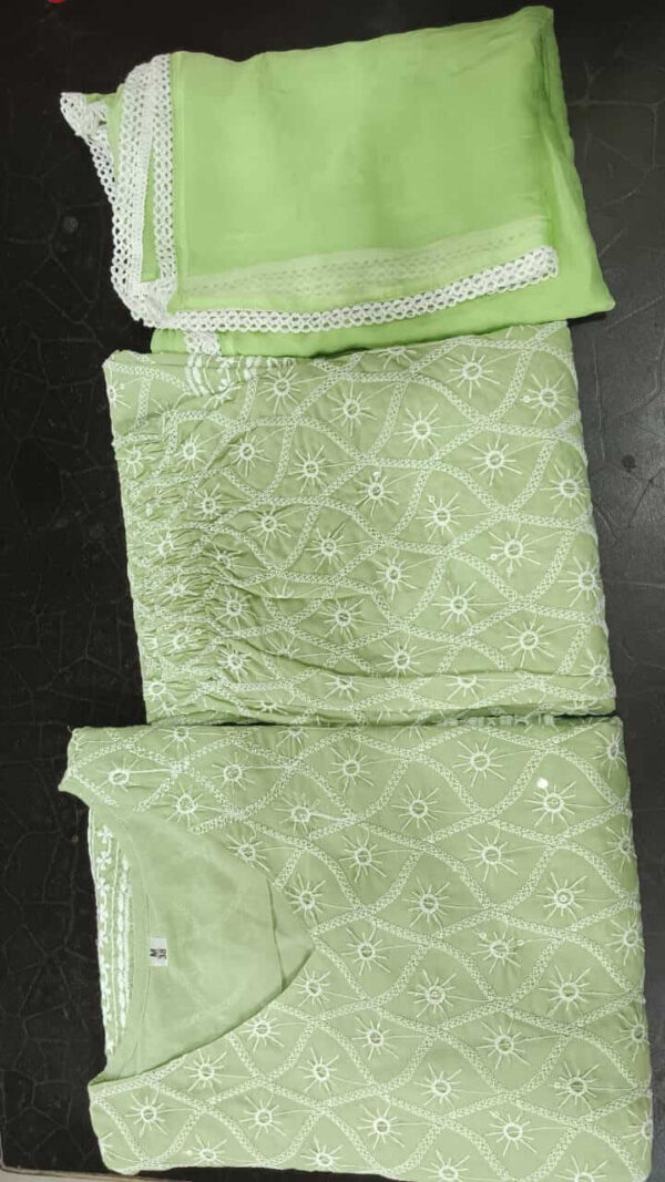 Light Green Chikankari Embroidered Kurta Set