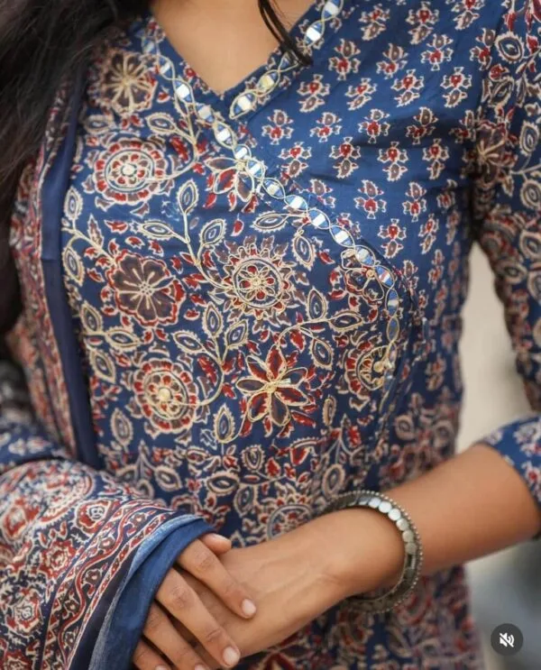 Cotton Angrakha Anarkali Kurti Set