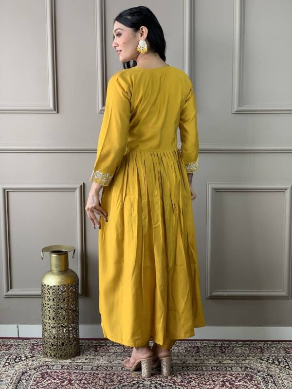 Viscose Chanderi Yellow Suit Set