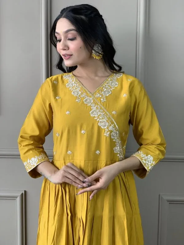 Viscose Chanderi Yellow Suit Set