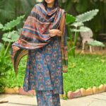 Ajrakh Printed A-Line Suit Set