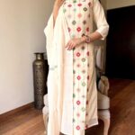 Cotton White Kurti With Dupatta