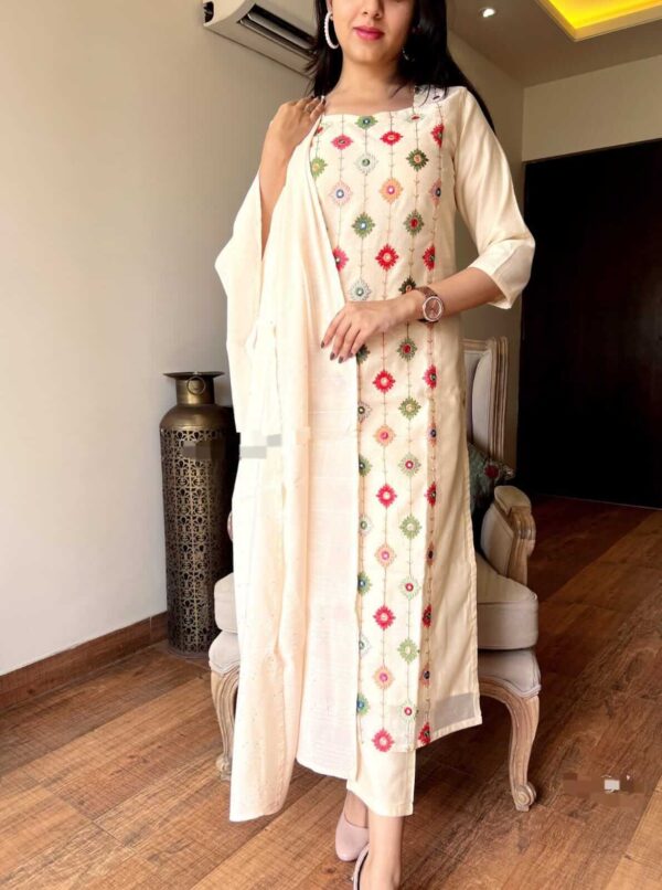 Cotton White Kurti With Dupatta