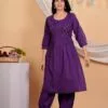 Purple Afghani Salwar With Kurti