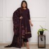 Dark Brown Color Kurti Pant With Dupatta Set