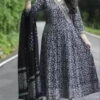 Black Anarkali Kurti With Pant & Dupatta