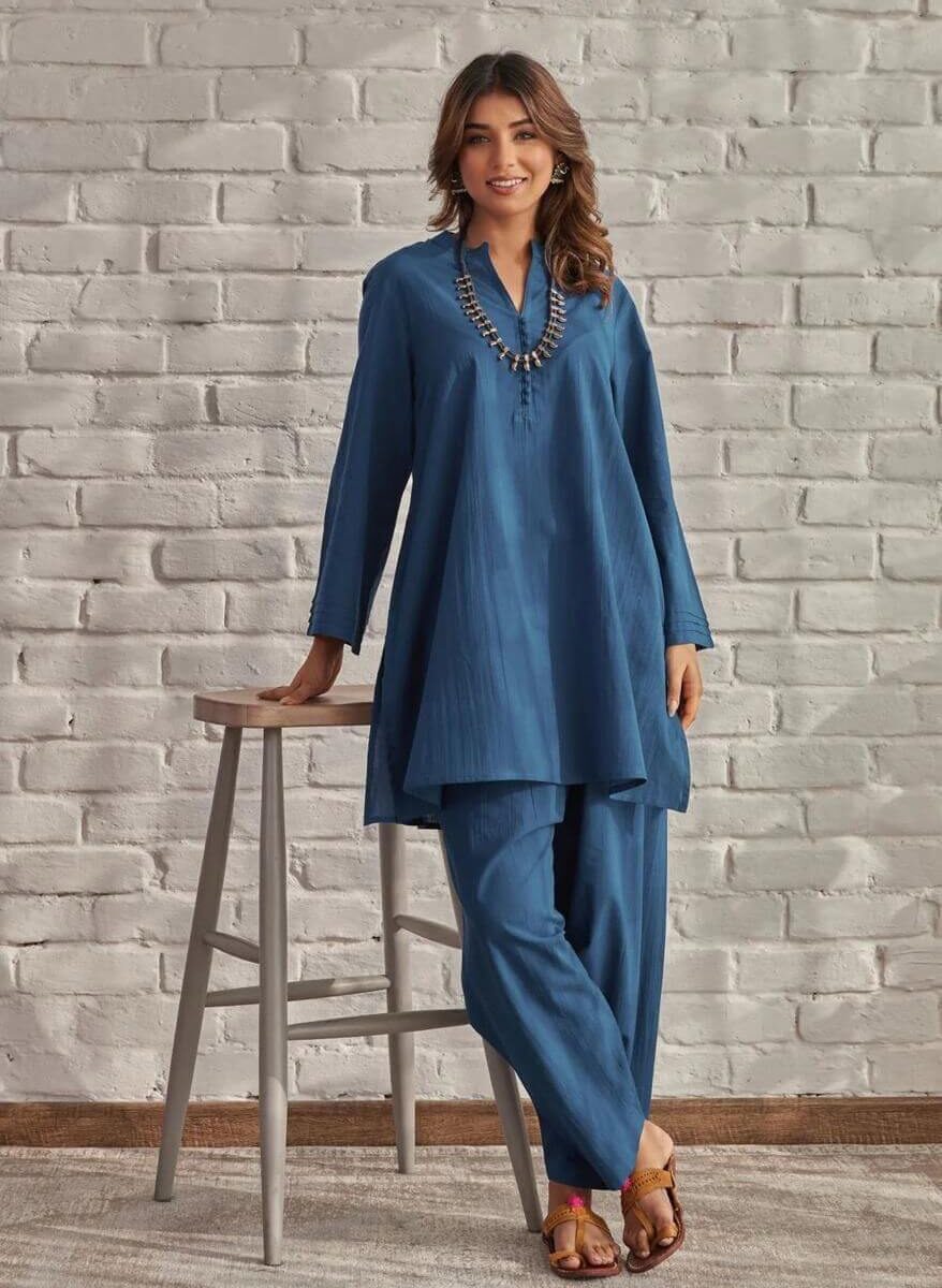 Teal Blue Cotton Co-Ord Set