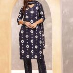 Blue Kurti With Dupatta Set