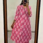 Pink Procin Printed Kurti With Pant