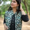 Cotton Black Kurti With Jacket Pant Set