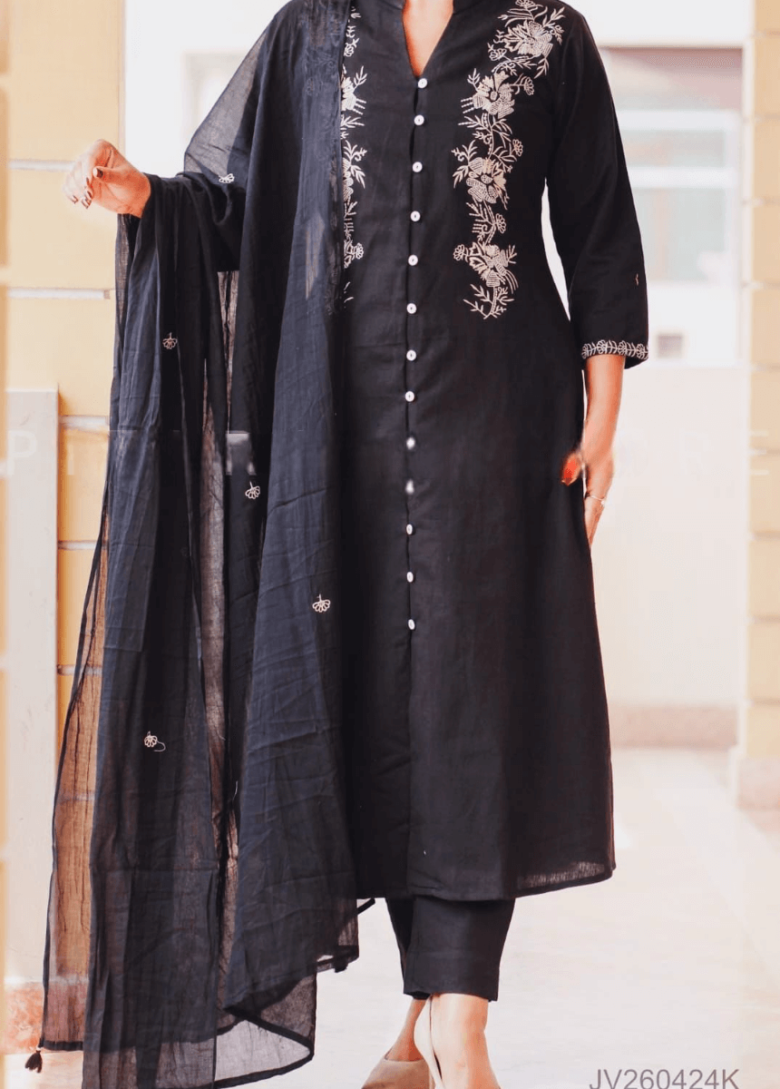 Cotton Black Suit For Women