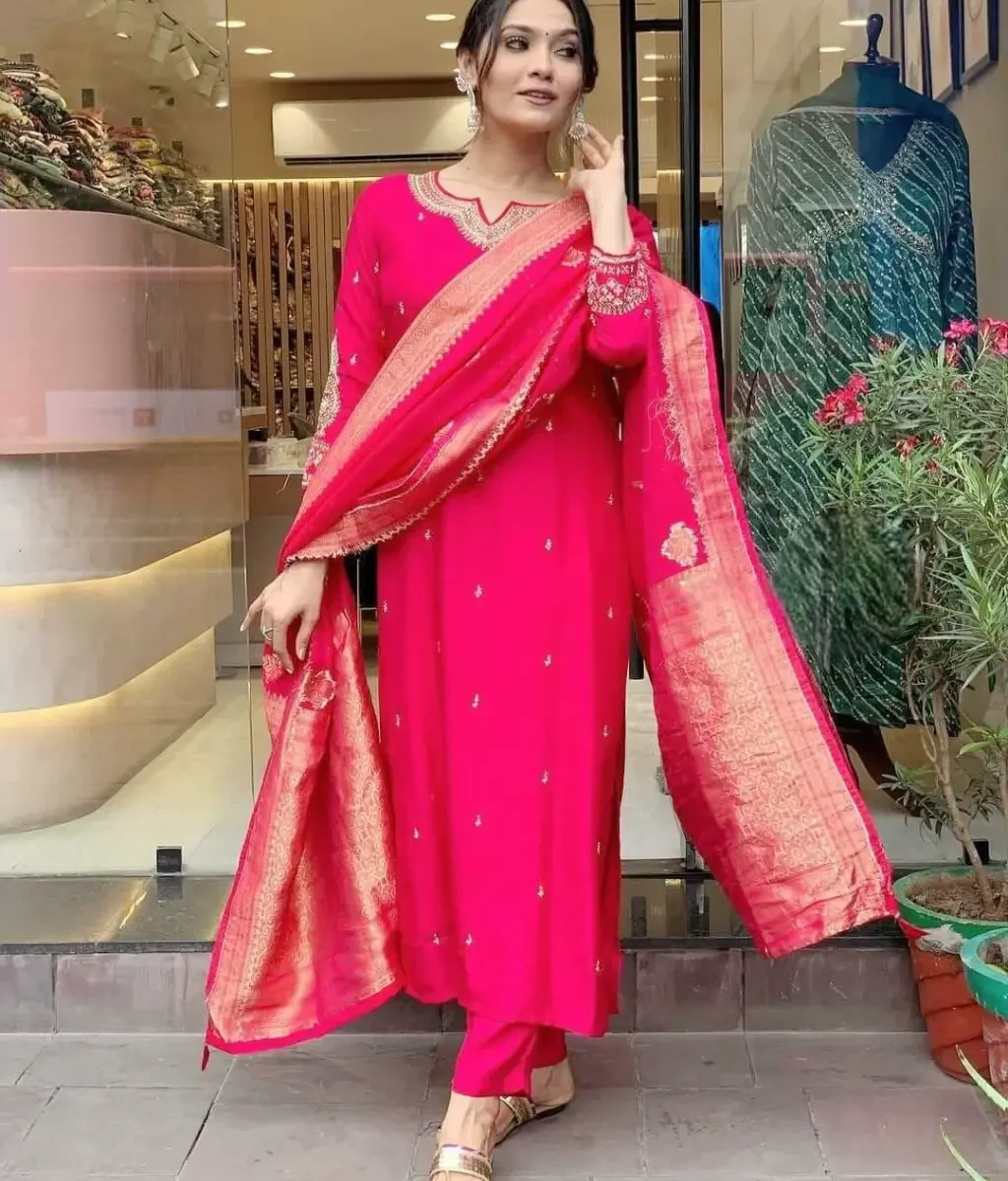 Party Wear Rayon Suit Set