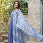 Sky Blue Kurti Combination Pant Dupatta Set​