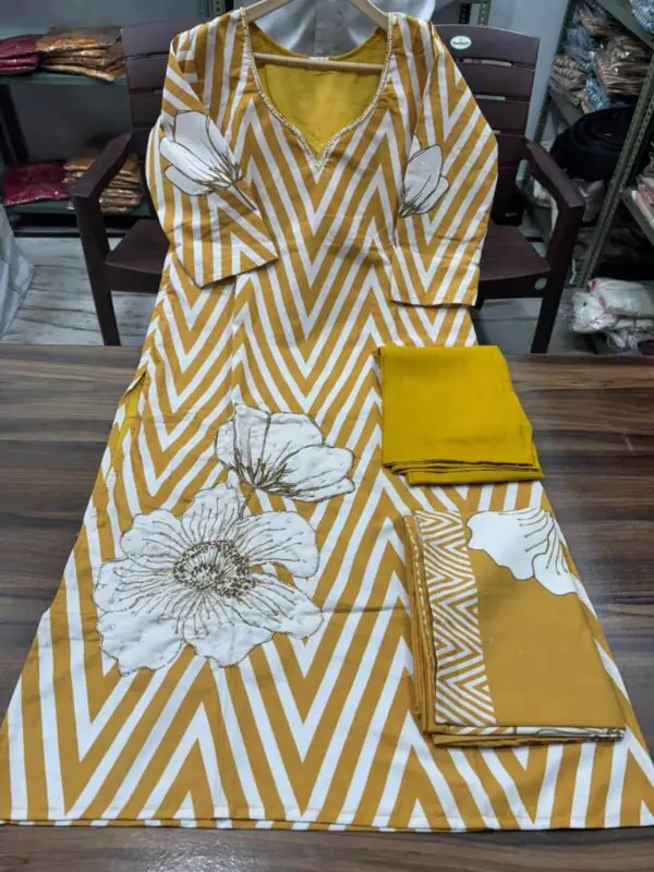 Yellow Kurti Set With Dupatta