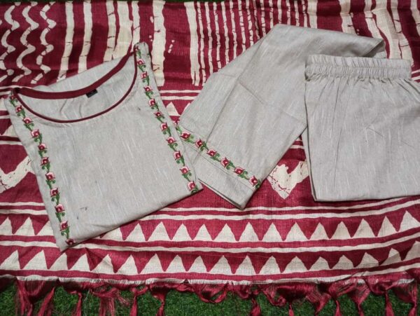 Khadi Cotton White Suit Set