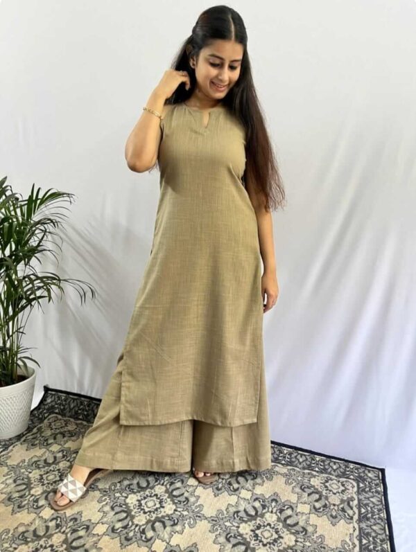 Sleevesless Kurti With Palazzo Set