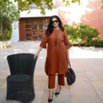 Brown Kurti Combination Pant Set​