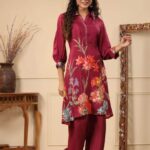 Party Wear Muslin Kurti With Palazzo Set