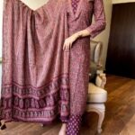 Ajrak Print Cotton Kurti​ Pant Dupatta Set