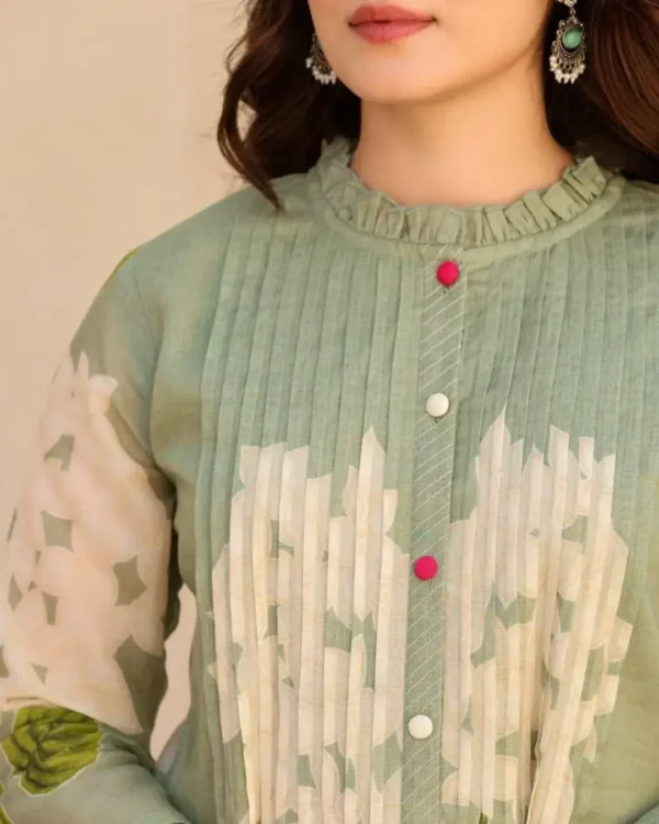 Multicolored Cotton Kurti With Pant Front