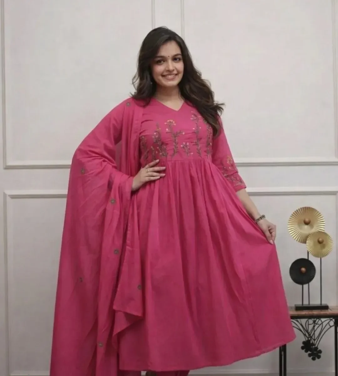 Pink Colour Anarkali Suit Set