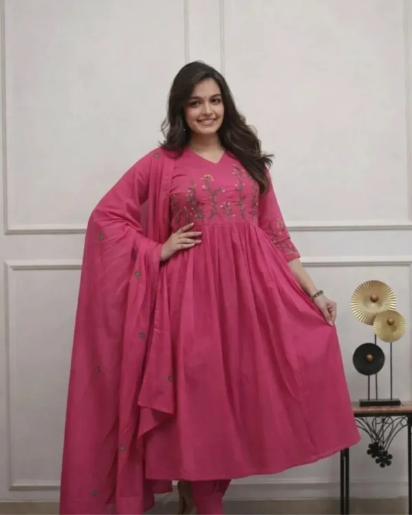 Pink Colour Anarkali Suit Set