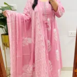 Pink White Cotton Suit Set
