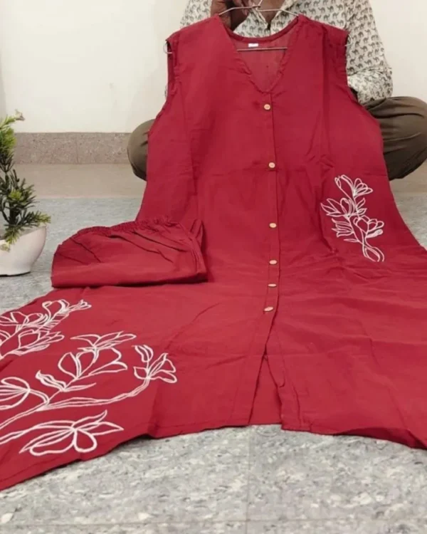 Office Wear Sleeveless Kurti Palazzo Set