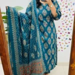 Teal Blue Cotton Suit Set