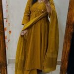 Yellow Printed Kurti Pant With Dupatta​