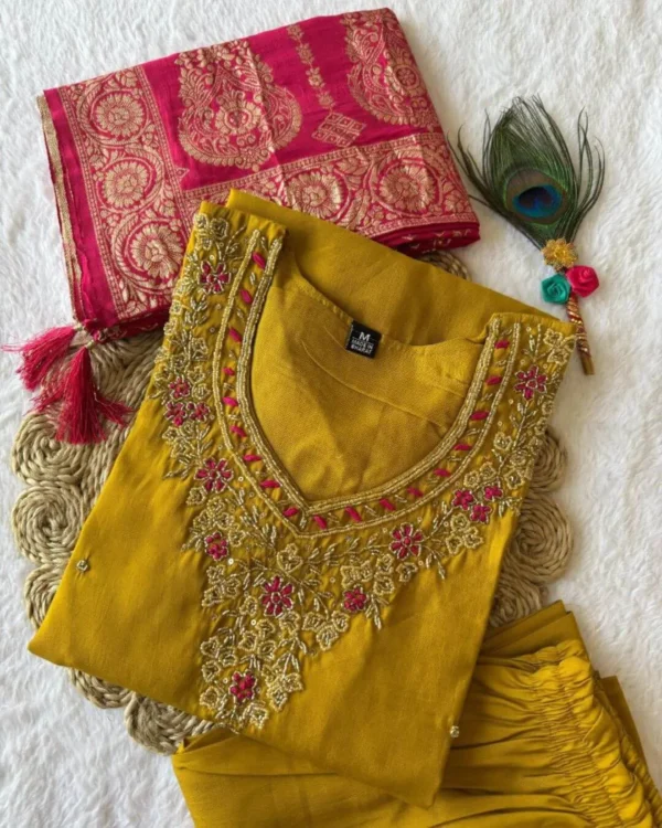 Yellow silk suit (2)