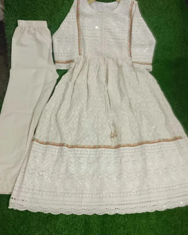 Chikankari White Suit Set
