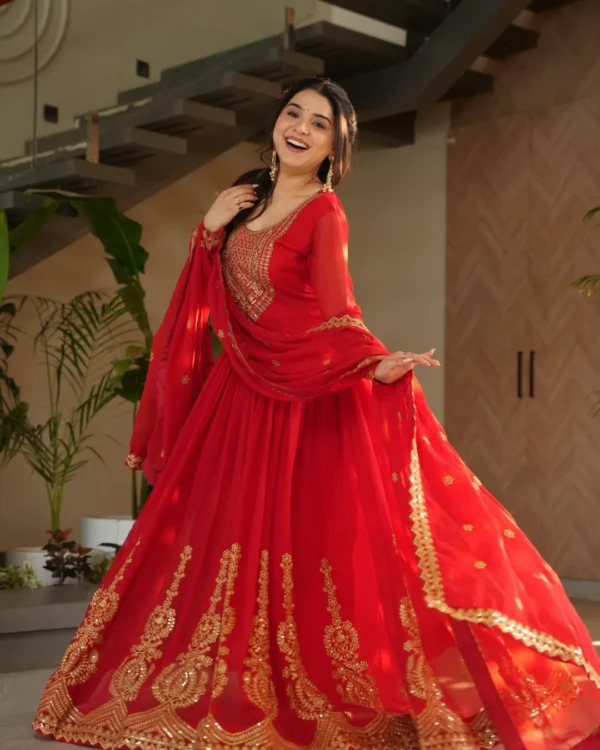 Party Wear Georgette Gown Suit Set