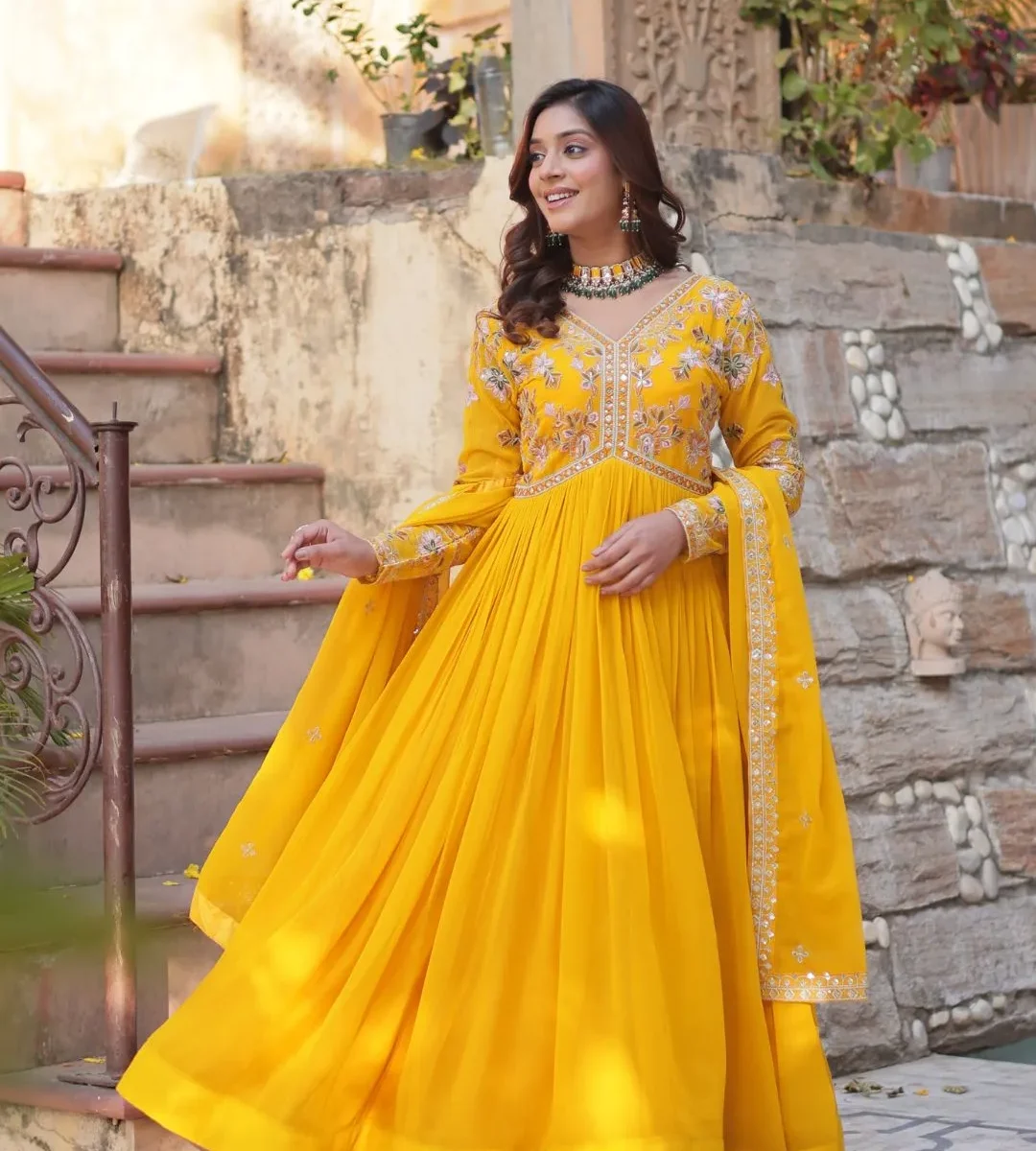 Yellow Faux Blooming Suit Set