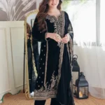 Black Velvet Salwar Suit Set