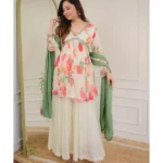 Chiffon Kurti Sharara With Dupatta Set