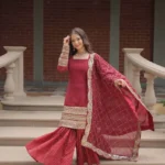 Maroon Colour Sharara Suit Set