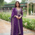 Purple Georgette Party Wear Suit Set