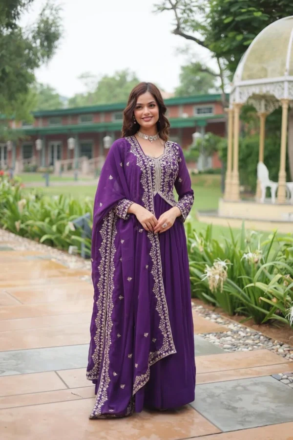 Purple Georgette Party Wear Suit Set