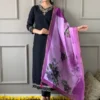 Black Chanderi Viscose Suit Set