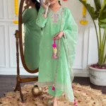 Pista Viscose Chanderi Suits Set