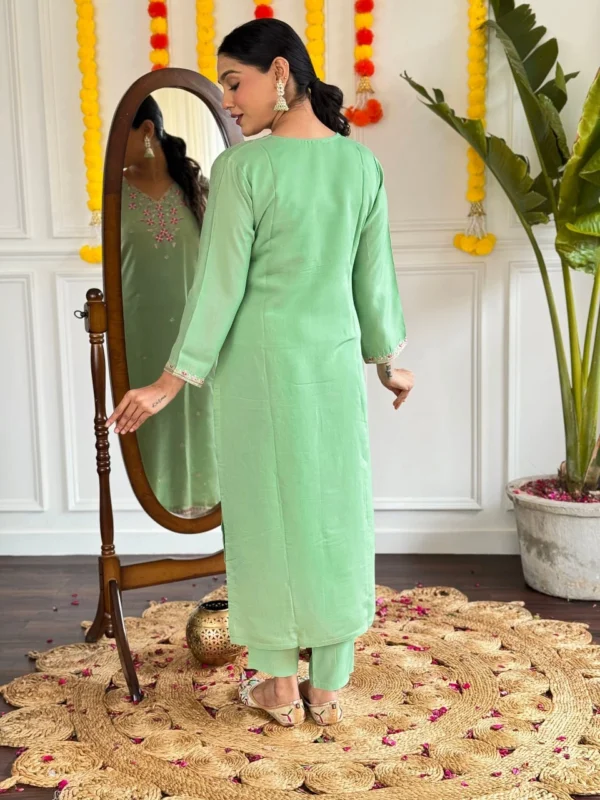 Pista Viscose Chanderi Suits Set