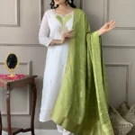 Off White Viscose Suits Set