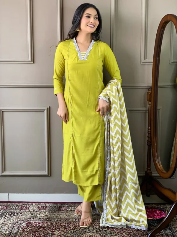 Lemon Viscose Suits Set For Women